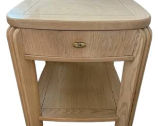 Hammary Blonde Wooden Side Table With Drawer