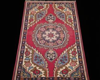 Turkish Oushak Rug - Geometric Medallion Design