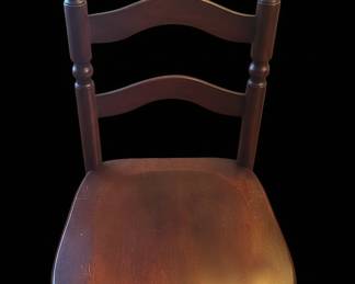 Antique Ladder Back Dining Chair with Rush Seat
