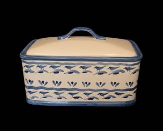 Blue Bird Ceramic Bread Box