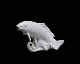 White Ceramic Koi Fish Figurine