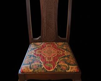 Antique Queen Anne Style Cane Back Dining Chair