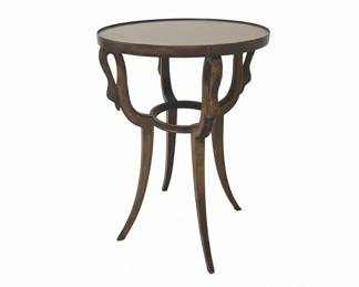 Hollywood Regency Tripod Side Table with Swan Supporting Legs
