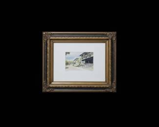 Watercolor Painting of Bathhouse Row, Hot Springs, Arkansas