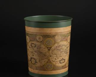 Vintage World Map Decorative Waste Bin by Keller Charles