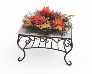 Rustic Wooden Pedestal with Wire and Bead Crown