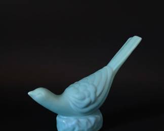 Blue Ceramic Bird Figurine