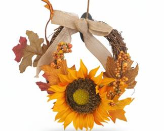 Artificial Sunflower and Berry Wreath