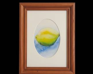 Framed Watercolor of a Lemon