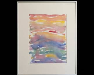 Abstract Sunset Watercolor Painting