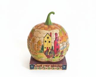 Jim Shore "Count Your Blessings" Pumpkin Figurine 2004