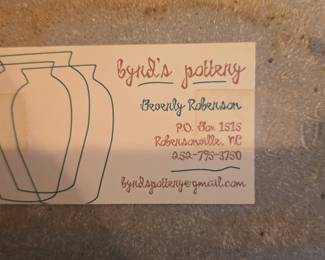 Byrd's Pottery Leaf Dish with Figurine