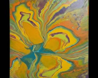 Abstract Acrylic Pour Painting
