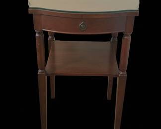 Antique Mahogany Mersman Side Table with Glass Top