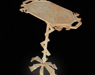 Antique Cast Iron Plant Stand with Hexagonal Top