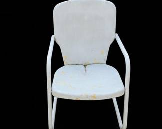 Vintage Metal Clamshell Patio Chair