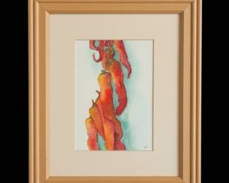 Watercolor Painting of Red Peppers
