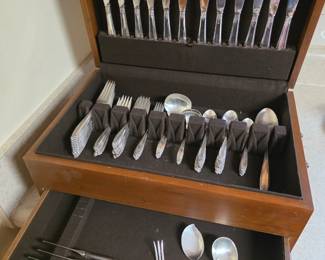 International Silver Prelude Sterling Silver Flatware 70 pc Set - CASH ONLY