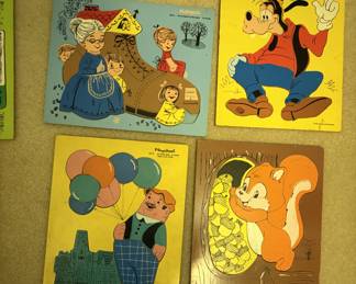 Vintage Playskool Wooden Tray Puzzels