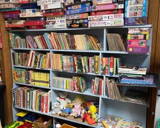 Collection of Jigsaw Puzzles and Books