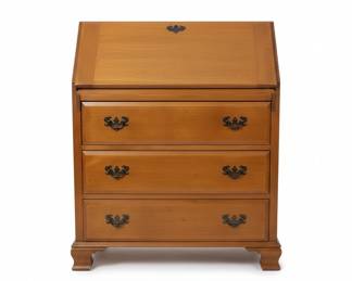 Vintage Maple Drop Front Secretary Desk