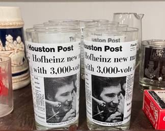 Houston Post Fred Hofheinz Campaign Glasses