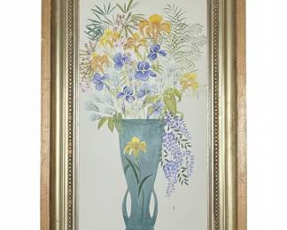 Framed Watercolor Floral Still Life