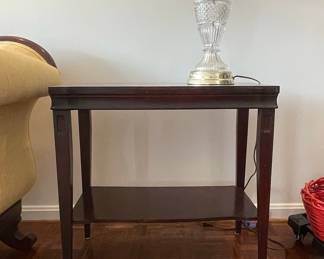 Mahogany End Table with Shelf