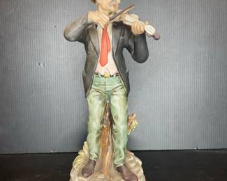 Porcelain Figurine of a Man Playing Violin, Napcoware