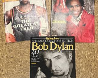 Vintage Magazines: Newsweek Michael Jordan, Sports Illustrated Sugar Ray Leonard, and Rolling Stone Bob Dylan