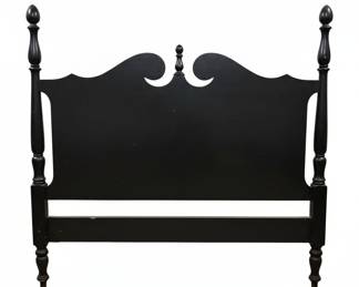 Black Four Poster Headboard & Footboard Vtg 