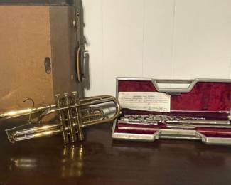 Vintage Cornet and Flute with Cases
