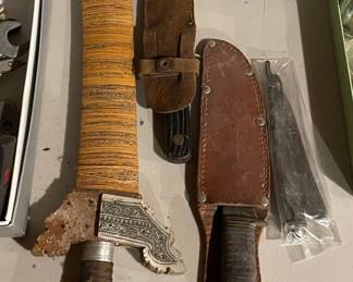 Philippine Kris Dagger and Hunting Knife Set