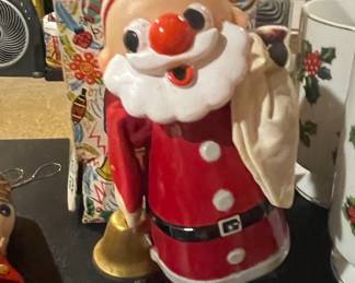 Vintage Tin Bell Santa Claus