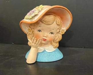 Vintage Napco Ceramic Girl Planter/Vase