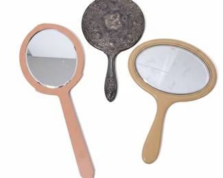Vintage Celluloid & Silverplate Hand Mirrors