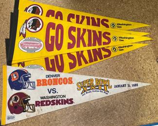 Washington Redskins and Denver Broncos Super Bowl XXII Pennants