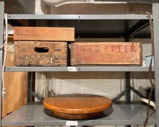 Vintage Beatrice Creamery Cheese Crate & Rock Creek Ginger Ale Crate
