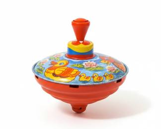 Vintage Tin Lithographed Spinning Top - LBZ Western Germany