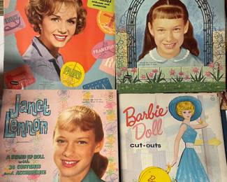 Vintage Whitman Cut-Out Doll Books: Debbie Reynolds, Janet Lennon, and Barbie