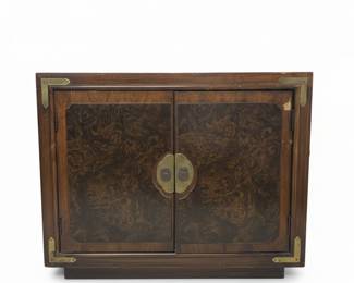Mandarin Chinoiserie Burl Wood Cabinet