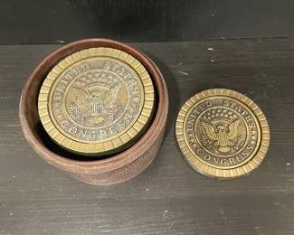 United States Congress Metal Drink Coasters