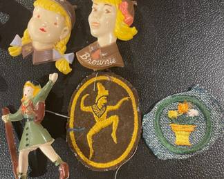 Vintage Girl Scout Brownie Pins and Patches