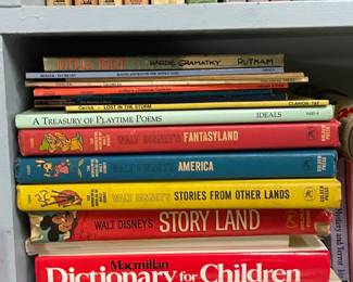 Collection of Vintage Children's Books including Walt Disney and Macmillan Dictionary