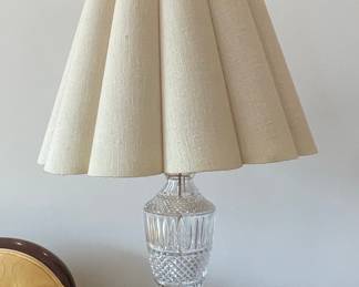 Waterford Crystal Table Lamp with Pleated Shade