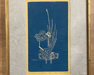 Woodblock Print "Summer in Japan" by B.L. Jones, 1968