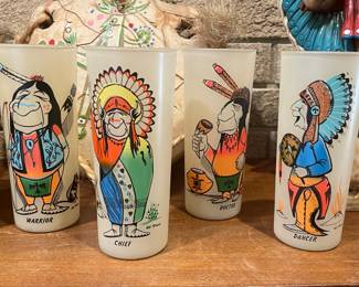 Bill Flores Native American Character Frosted Tumblers