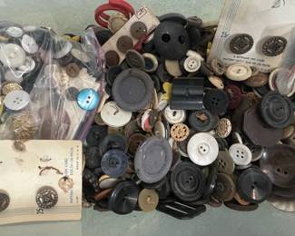 Assorted Vintage Buttons and Button Book