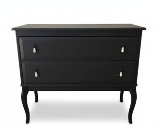 Black IKEA Edland 2-Drawer Dresser with Cabriole Legs
