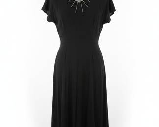 Vintage Black Beaded Evening Gown